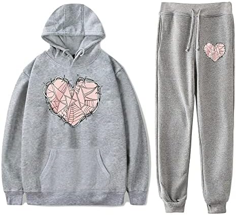 Сем и Колби XPLR веб -срцеви панталони со џогирски панталони две парчиња сет мажи жени џемпери+џемпери