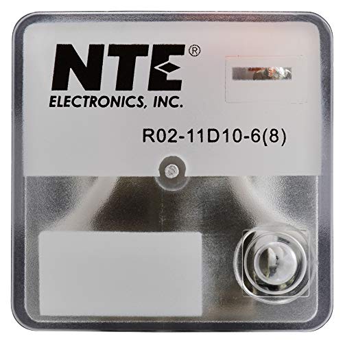 NTE Electronics R02-11D10-6 R02 Серија Општа Намена Multicontact Dc Реле, Dpdt Контакт Аранжман, 10 Засилувач, 8 Пински Октален Приклучок, 6