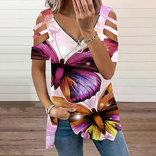 Жени блузи случајни долги ракави летна кошула V вратот Обични маички со врвови за ракави за жени со цврсти врвови блуза