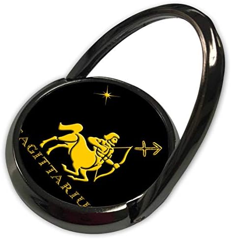 3DROSE Alexis Design - Зодијак - Sagittarius Zodiac симбол. Слика на стрелец, starвезда и знак - телефонски прстен