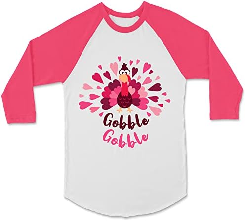 Дива и среќна Денот на благодарноста Гобел Губл со долг ракав Турција маица розово срце дете девојче