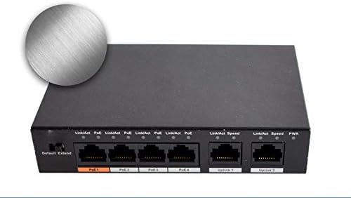 Прекинувач 4Ports POE S1500C-4ET2ET-DPWR 4CH Етернет прекинувач со 250m напојување со растојание од растојание POE POE+& HI-POE протокол