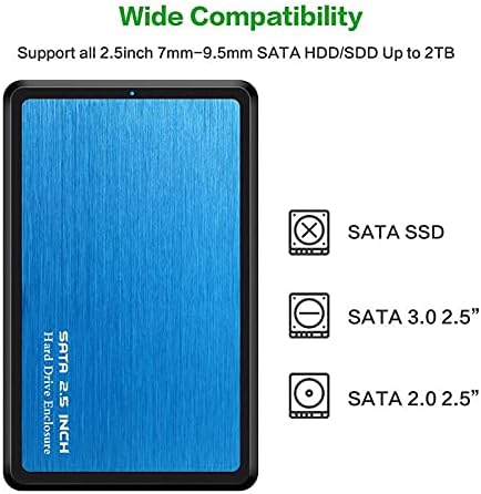 Конектори 2.5 инчи мобилни хард диск кутија алуминиумска легура USB3 0 до SATA цврста состојба хард диск кутија SSD бесплатна инсталација -