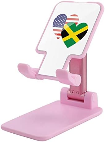Јамајка Американски срцев знаме за печатење мобилен телефон штанд компатибилен со таблетите за прекинувач за iPhone, прилагодлив прилагодлив
