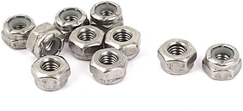 AEXIT 10-32 304 нокти, завртки и сврзувачки елементи не'рѓосувачки челик само-заклучување на хексадецимално запрете го орев сребро орев
