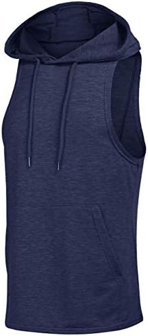 Порф Менс резервоарот со аспиратор за џебни салата за вежбање со ракави, без ракави кошула на мускулите