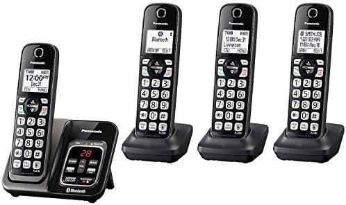 Panasonic KX -TG744 Link2Cell Chinless Bluetooth Firdline телефон со засилено намалување на бучавата и машина за дигитално одговарање