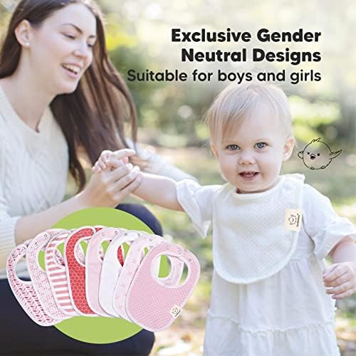 Keababies 8 -пакувања органски бебешки биб за девојчиња и момчиња - заби за бебиња за момче, девојче - новороденчиња за девојче,