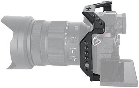Cage Camerage Camerage Formating Forming Form Form за Panasonic Lumix S5 со 3/8 1/4 конец на ладен чевли NOTO Rail - 406