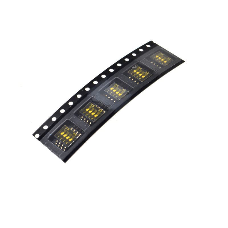 5 парчиња злато позлатен SMD SMT 4P 4-битен прекинувач за превртување Doule Row 4Pin Pitch 1.27mm 4 Pin Swits Switch