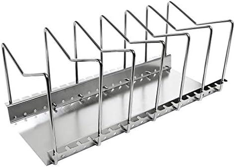 Xjjzs 304 капаци од не'рѓосувачки челик за садови за садови и табла за сечење капаче за складирање на кујнски решетки за складирање на кујна 6 оддели со алатки за кујнск?