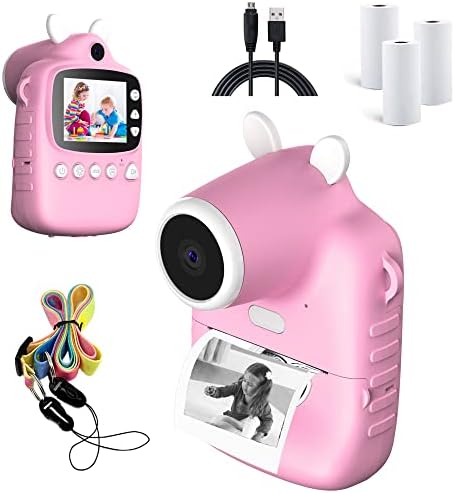 ЛИЖУМИЛ Детска Дигитална Камера, 3-12 Годишни Момчиња Девојчиња Деца Инстант Камера со 2,4 Инчен Екран, 1600w + 1080P HD Видео Детска Камера