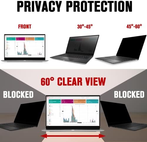 ZYY 13,3 инчен лаптоп филтер за приватност на приватност 16: 9 Сооднос на аспект со анти -сјај, блок УВ, анти гребнатини, штит за приватност