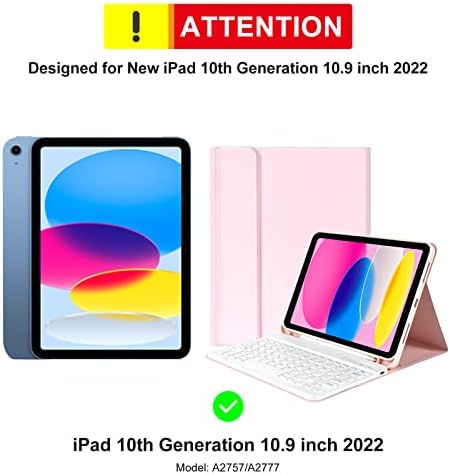 TQQ iPad 10-та генерација кутија со тастатура 10.9 2022 пакет со стилус пенкало за iPad компатибилен со издание за 2018-2023