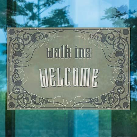 CGSignLab | Прошетка инс добредојде -викторијански готски прозорец за лепење | 30 x20