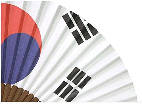 Корејски Традиционален Бамбус Ханџи Рачен Вентилатор со Голем Преклопен Подарок Таегеуки