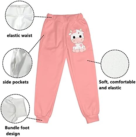 Showudesigns sweatpants за девојчиња 4-15 години обични атлетски панталони со џебови