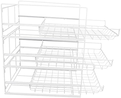Решетката за складирање на кујната за складирање на кујната за гардероба со три слоеви за садови за сушење решетки за складирање за зачини