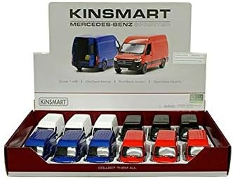 Kinsmart 2019 Mercedes-Benz Sprinter Cargo Van Setof4 1:48 o Скала Die Cast Metal Model Toy Car W/Action за повлекување