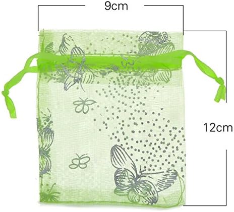 Товип Трговија НА Големо 100 ПАРЧИЊА Торба За Органза Дизајн На Пеперутки Свадбени Торбички За Пакување Накит )