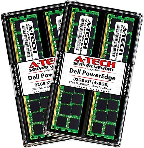 A-Tech 32 GB RAM меморија за Dell PowerEdge R410, R415, R510, R515, R610, R710, R715, R815 сервери | DDR3 1333MHz ECC-RDIMM PC3-10600