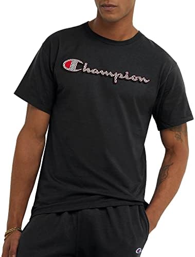 Шампионска машки маица, машка екипаж памучна маичка, машка маица со средна тежина, графичка скрипта