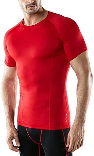 Атлио 1 или 3 пакувања Машки ладни кошули за компресија со кратки ракави, врвови за маици со спортски базели, кошула за атлетски тренинзи