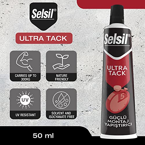 Selsil Ultra Tack 660 lbs Носачки капацитет, хибриден и сликарски лепак за врзување, супер лепак, лепак од дрво, лепило за лепило, врски
