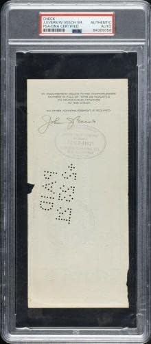Џони Еверс Потпиша 1921 Чикаго Младенчињата Плати Проверете ПСА ДНК РЕТКИ-Млб Намалување Потписи