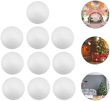 Кисангел пена 10 парчиња 7см бели мазни топки полистиренски тркалезни топки за уметност и Божиќни украси занаети за изработка
