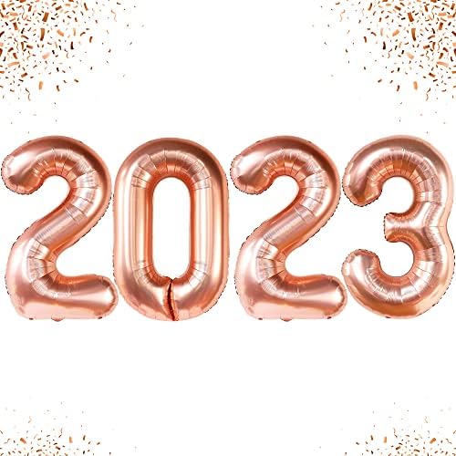 Катчон, Џиновско Розово Злато 2023 Балони Броеви-40 Инчи | 2023 Балони Розово Злато За Розово Злато 2023 Дипломирање Украси | 2023 Балони
