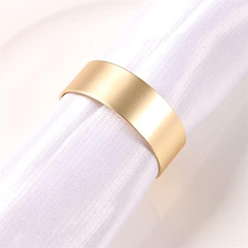 N/A 10 парчиња сјајни единечни кружни мат златни салфетки мат мат сребрена салфетка прстен метална салфетка тока