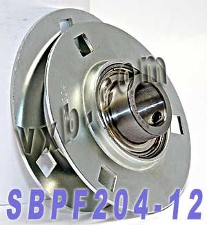 SBPF204-12 3/4 Притиснато челично лежиште единица 3-завртки поставени
