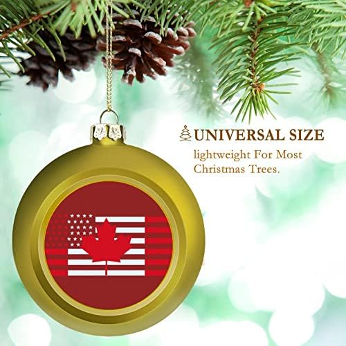 Канада Канада знаме Божиќна топка разнишана висина украси за украси на забави од камин од дрво 4 парчиња 4 парчиња