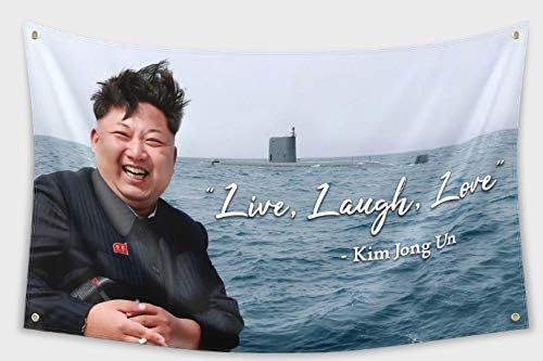 Daoops Ким Јонг Ун во живо, смеа, Loveубовно знаме 3x5ft Банер колеџ Дорм