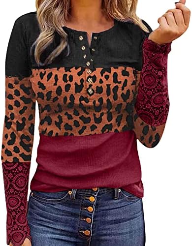 Високи кошули со долги ракави за жени 2023 година Нова чипка тркалезна вратот долг ракав тенок печатен пулвер женски џемпер џемпер