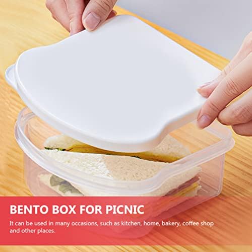 Зеродеко 2 парчиња бенто кутија за еднократна пластична храна кутија контејнери за ручек, стабилни бенто кутии, садови за складирање