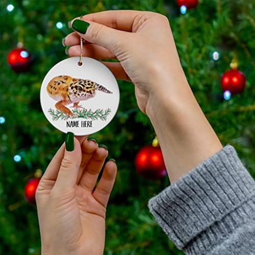 Смешно геко персонализирано име подароци 2023 украси за новогодишни елки кружат керамика