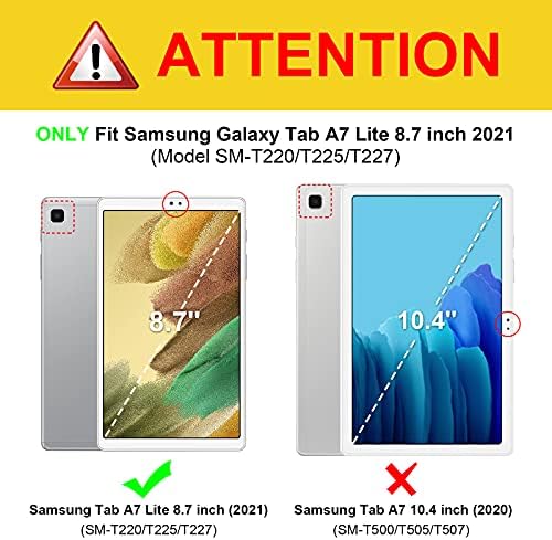 Fintie Folio Case for Samsung Galaxy Tab A7 Lite 8,7 инчи 2021 модел, тенок фит премија веган кожен држач, црна