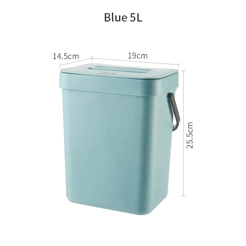 Кујна пластична конзерва за отпадоци, 5L висина за отпадоци за кујнски wallид монтиран за отпадоци за отпадоци од отпадоци од отпадоци