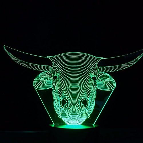 3D Bull LAMP USB 7COLORS Промена на табела за допир за ламба за бебиња за спиење Дома декор светлосни светло креативни подароци