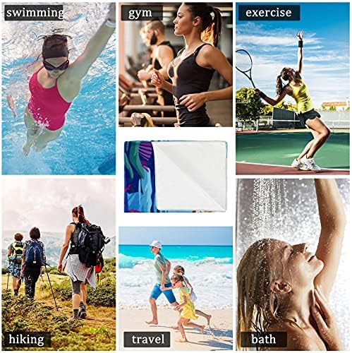 Муски во салата за салата за езерото за мажи и жени со плажа за плажа 2-пакети печати брзо сушење микрофибер спорт спортски тренинг пот.