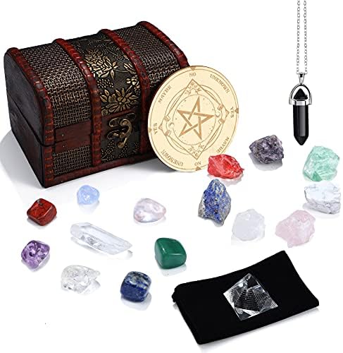 20 парчиња кристали и лековити камења Поставете вештерки Викан олтарски материјали за медитација Духовно заздравување и размахване
