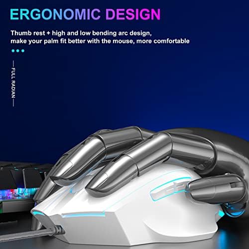 Аула Гејмерски Глушец, Жичен USB Компјутерски Глушец СО Rgb LED Позадинско Осветлување, Прилагодливи 7200 DPI, Глувци За Игри