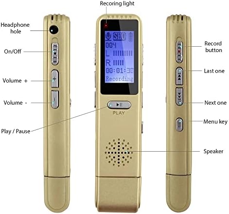 Tbiiexfl Дигитален Мини Диктафон USB Флеш Диск Пренослив Златна Боја Mp3 Плеер Глас Активиран Звук Уред За Снимање