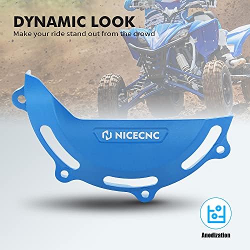 NICECNC BLUE ENGINE CASCE COVER COVER COVER COVER COVER COVERDITING со YAMAHA YFZ450R 2009-2023 2022 2021 2020, YFZ 450 2006-2013, YFZ450X 2010-2011,