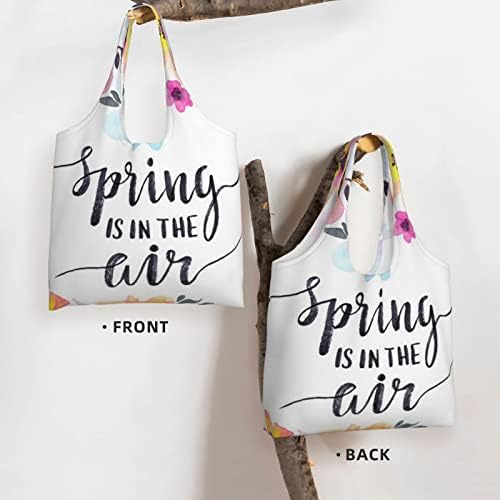 Пролетта Vucemi е во торба за торбички со печатено платно, торба за рамо, кој шопинг со висок капацитет, секојдневно пеење за еднократно