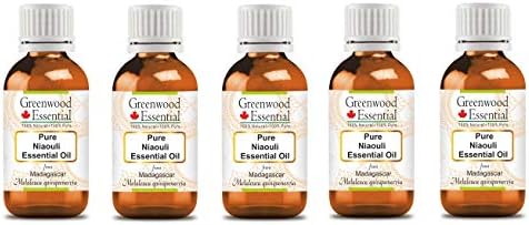 Гринвуд есенцијално чисто есенцијално масло од нијаули природно терапевтски одделение дестилирана 100мл x 5
