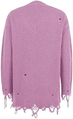 Ymosrh женски блок во боја кардиган долга обична мода 2022 ракав плетење цврст џемпер врвови џемпери