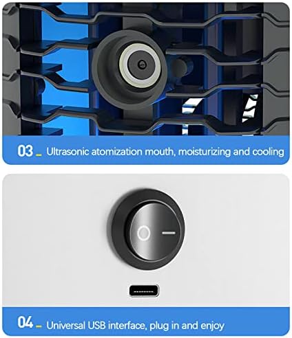 Преносен климатик за наизменична струја, десктоп ладилник мини вентилатор за виткање преносен мини ладилник USB кондиционирање вентилатор за вентилатор